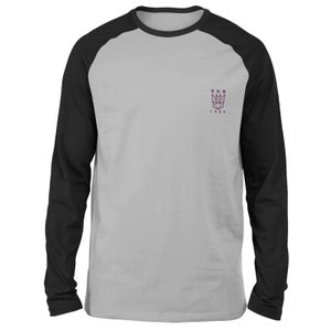Transformers Decepticons Embroidered Unisex Long Sleeved Raglan T-Shirt - Grey/Black
