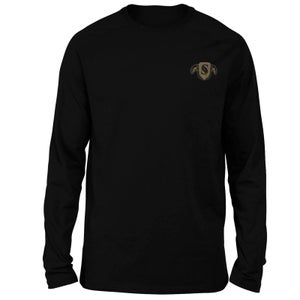 Harry Potter Slytherin Embroidered Unisex Long Sleeved T-Shirt - Black