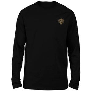 Harry Potter Gryffindor Embroidered Unisex Long Sleeved T-Shirt - Black