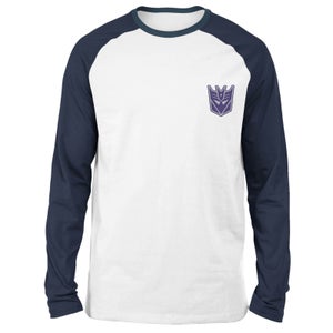 T-shirt à manches longues Raglan Transformers Decepticons - Blanc/Bleu Marine - Unisexe