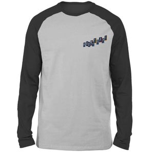 DC Birds of Prey Boobytrap Embroidered Unisex Long Sleeved Raglan T-Shirt - Grey/Black