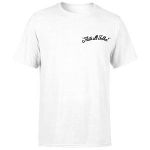 T-shirt Looney Tunes That's All Folks - Brodé - Blanc - Unisexe