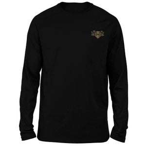 Harry Potter Hufflepuff Embroidered Unisex Long Sleeved T-Shirt - Black