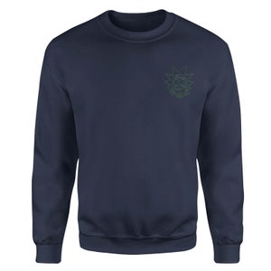 Rick and Morty Rick Embroidered Unisex Sweatshirt - Navy