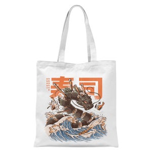 Ilustrata The Great Sushi Dragon Tote Bag - White