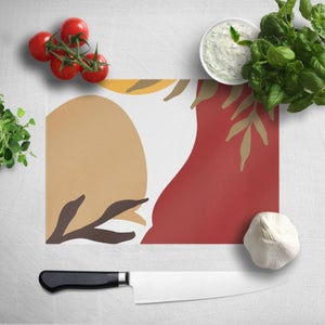 Hot Tone Abstract Leaves Chopping Board