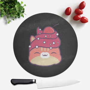 Cupcake Cat Round Chopping Board