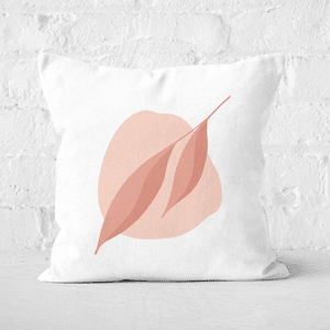 2 Leaves And Pink Rock Square Cushion