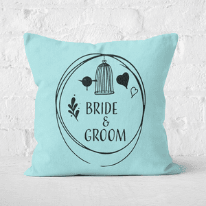 Bride And Groom Square Cushion