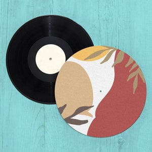 Hot Tone Abstract Leaves Slip Mat