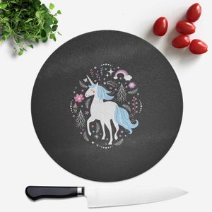 Blue Unicorn Round Chopping Board
