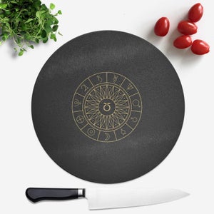 Pressed Flowers Decorative Planet Symbols Round Chopping Board