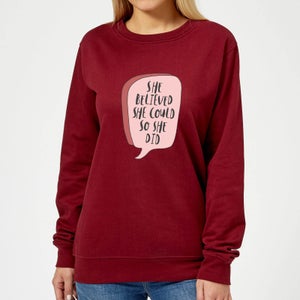 The Motivated Type Speech Bubble Women's Sweatshirt - Burgundy