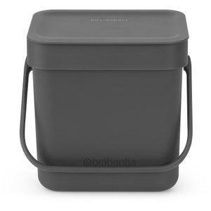 Brabantia Sort & Go 3 Litre Waste Bin - Grey