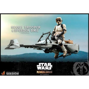 Hot Toys Star Wars The Mandalorian Actiefiguur 1/6 Scout Trooper en Speeder Bike 30 cm
