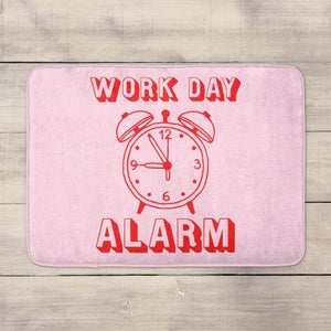 Work Day Alarm Bath Mat