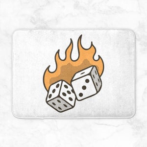 Flaming Dice Bath Mat