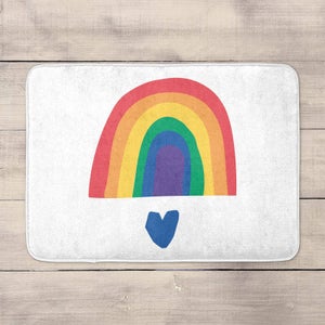 Rainbow And Heart Bath Mat