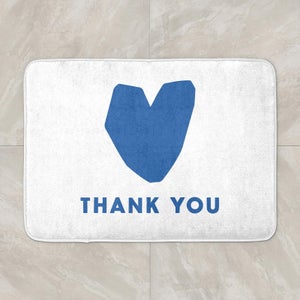 Blue Heart Thank You Bath Mat