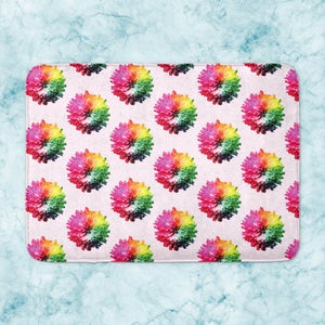 Fluro Flower Pattern Light Bath Mat