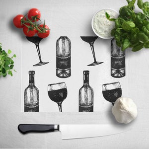 Red Wine And Bottle Chopping Board