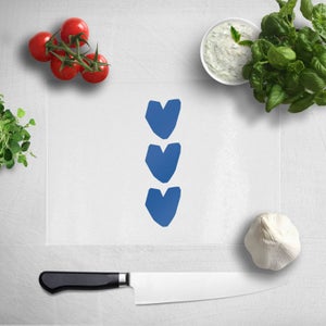 Three Blue Hearts Chopping Board