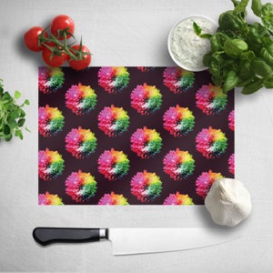 Fluro Flower Pattern Dark Chopping Board