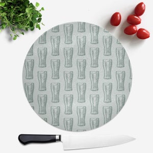Beer Glass Pattern Round Chopping Board