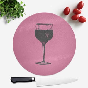 Red Wine Round Chopping Board