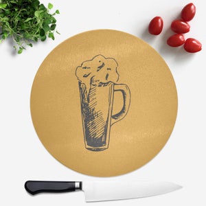 Beer Glass Round Chopping Board
