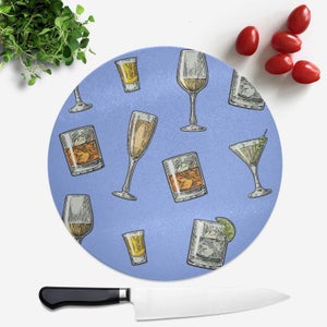 Mixed Drinks Round Chopping Board