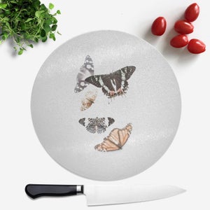 Isolated Butterflies Round Chopping Board