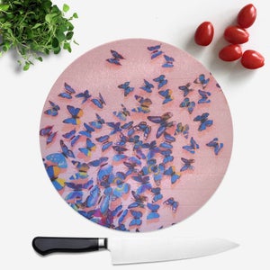 Girly Butterfly Crowd Round Chopping Board