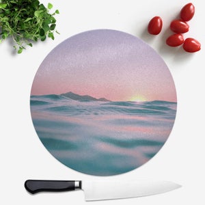 Sunset With Water Round Chopping Board