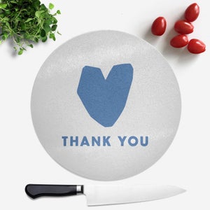 Blue Heart Thank You Round Chopping Board