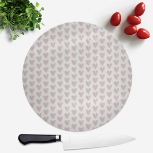 Pink Hearts Round Chopping Board
