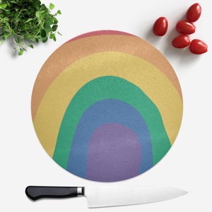 Close Up Rainbow Round Chopping Board
