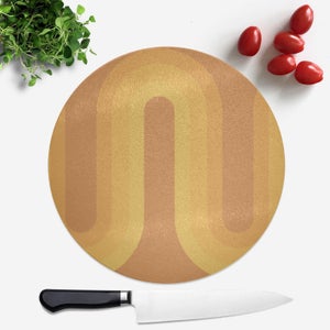 Yellow Groove Round Chopping Board