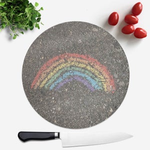 Chalk Rainbow Round Chopping Board