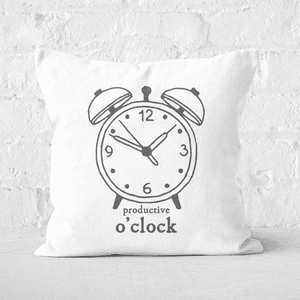 Productive O'Clock Square Cushion