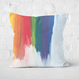 Rainbow Smudge Square Cushion