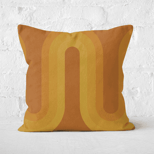 Yellow Groove Square Cushion