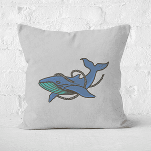 Sea Blue Whale Square Cushion