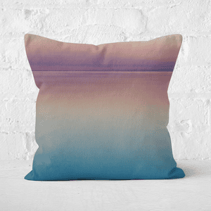 Sunset Blue And Pink Square Cushion