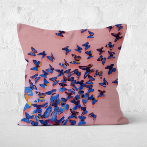 Girly Butterfly Crowd Square Cushion