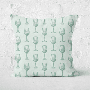 Wine Glass Pattern Square Cushion