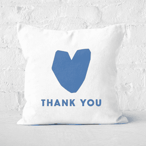 Blue Heart Thank You Square Cushion