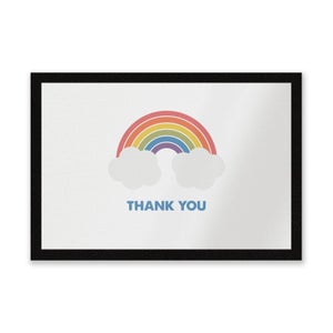 Rainbow With Clouds Thank You Entrance Mat