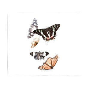 Isolated Butterflies Fleece Blanket