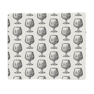 Whisky Glass Pattern Fleece Blanket